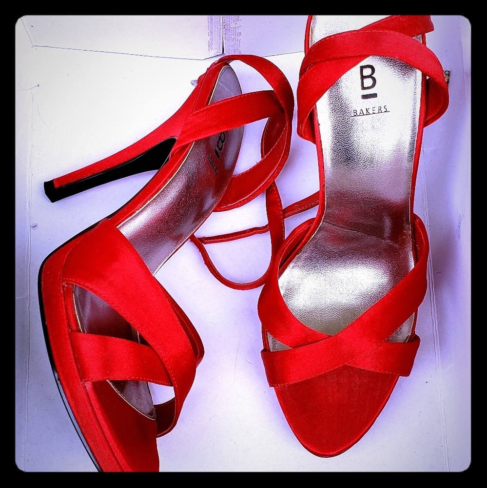 Red Satin Heels